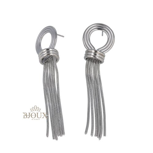 Orecchini hoop con fili cadenti