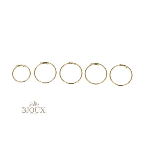 Anello 5 dita in acciaio dorato con pallini