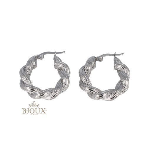 Orecchini intreccio cerchio acciaio