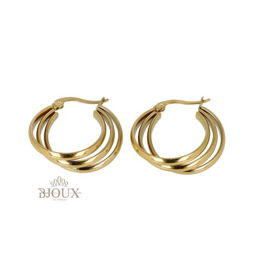 Orecchini tris a cerchio in acciaio