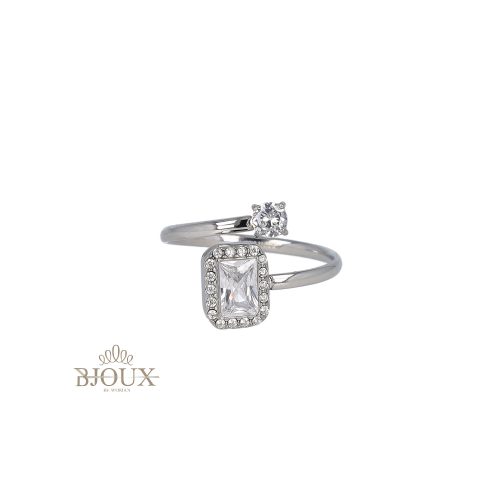 Anello brillante con castone rettangolare