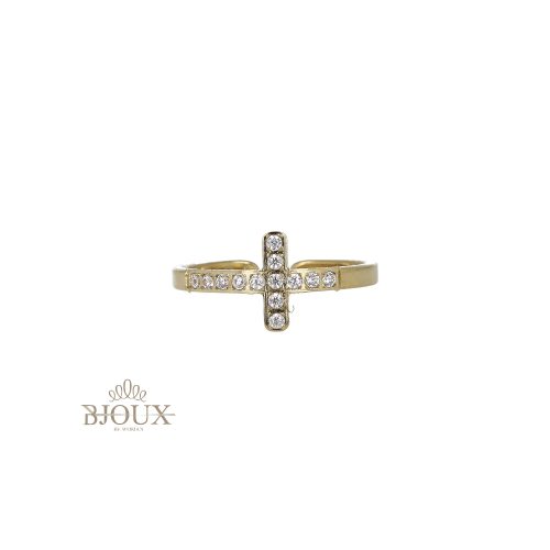 Anello croce brillante