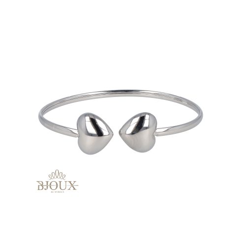 Bracciale due cuori acciaio