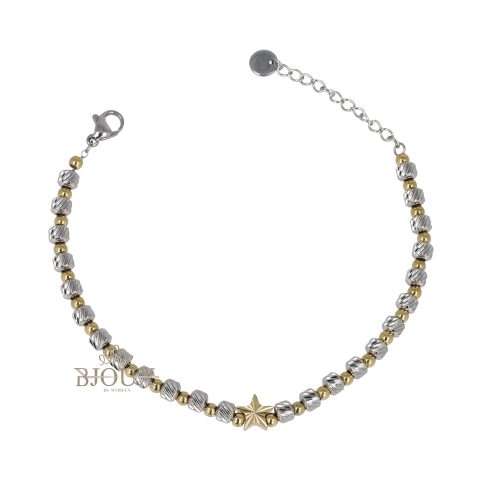 Bracciale dadini bicolore con stellina
