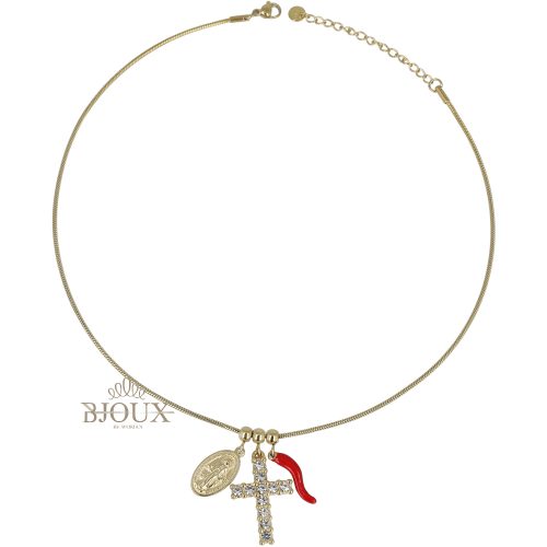 Collana acciaio sacro e profano