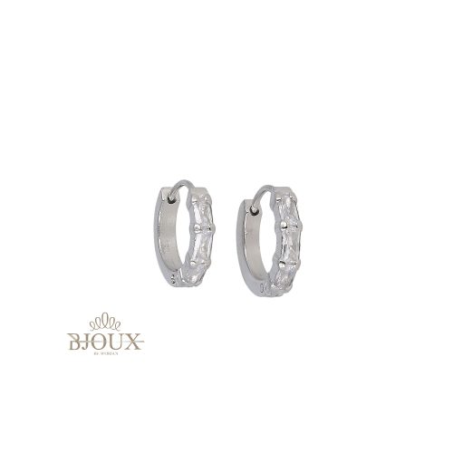Orecchini hoops con castone rettangolare