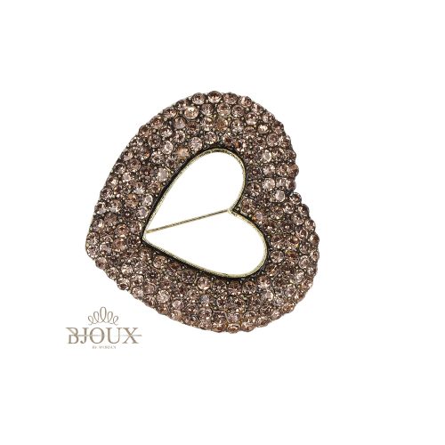 Spilla gioiello cuore brillante