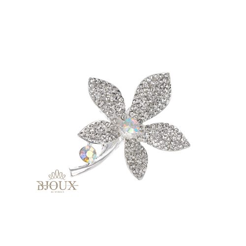 Spilla gioiello fiorellino con strass