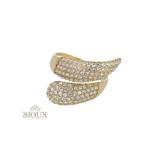 Anello onde in strass