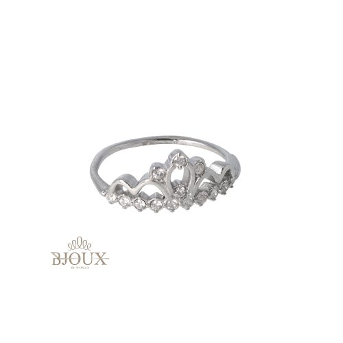 Anello corona di strass in acciaio