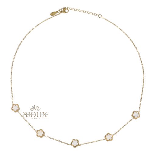 Collana dorata con fiorellini colorati