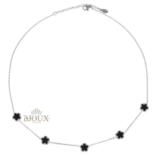 Collana rodiata con fiorellini colorati