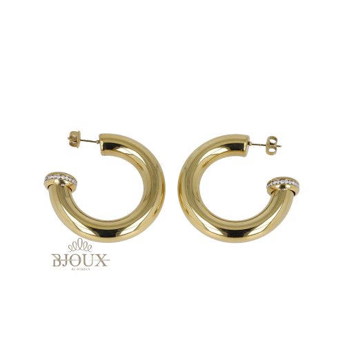 Orecchini cerchio 40mm aperto con strass