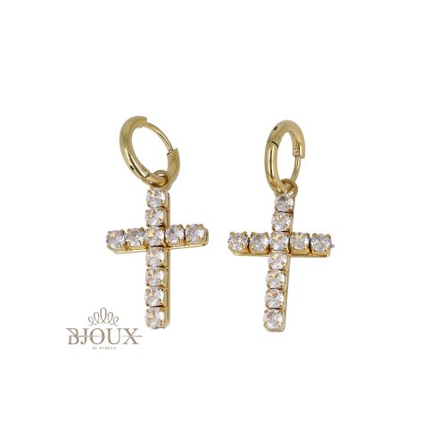 Orecchini cerchietto 10 mm con croce