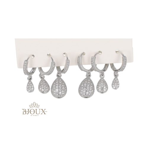 Orecchini card set goccioline strass