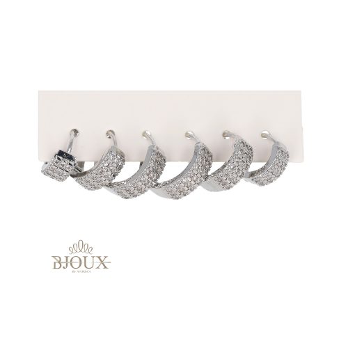 Orecchini card cerchietti bombati con strass