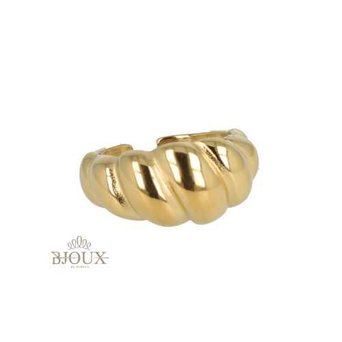 Anello acciaio croissant color oro