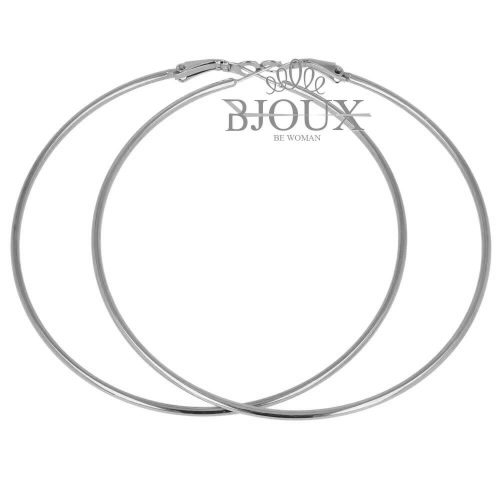 Orecchini rodio in acciaio a cerchio diam.80