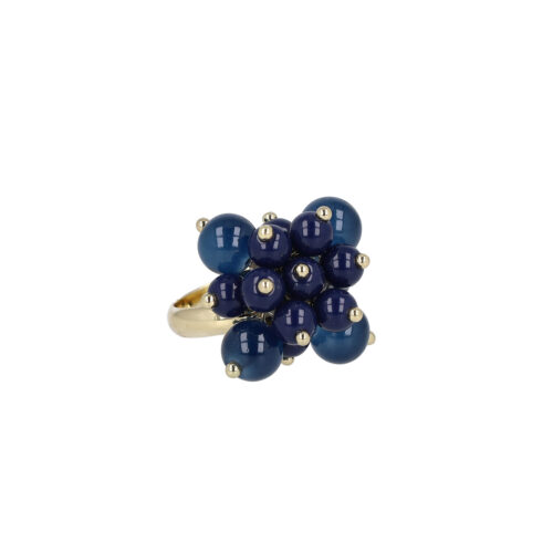 Anello grappoli con perle blue