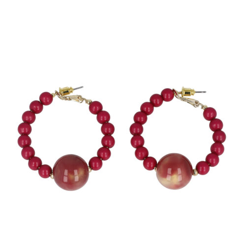 Orecchini cerchio di perline prugna