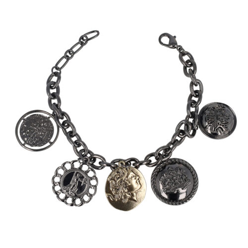 Bracciale catena con medaglie pendenti