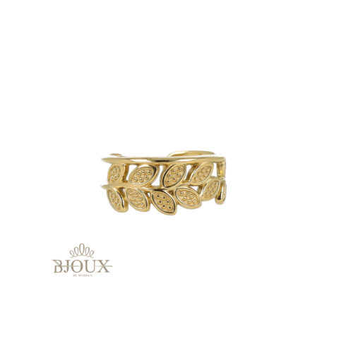 Anello Ramo Foglie in Acciaio