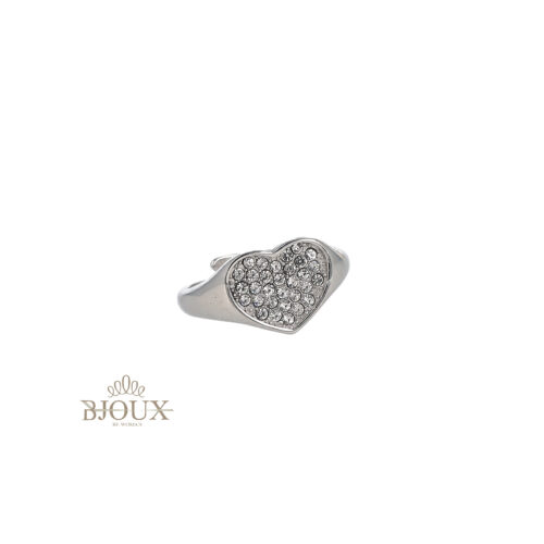 Anello Chevalier Cuore Pavé in Acciaio