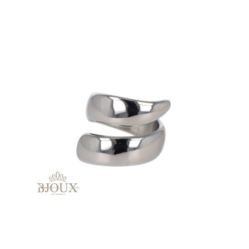 Anello Double Wave in Acciaio