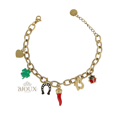Bracciale Charms Portafortuna in Acciaio