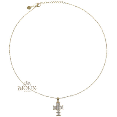 Collana Croce di Zirconi Quadrati