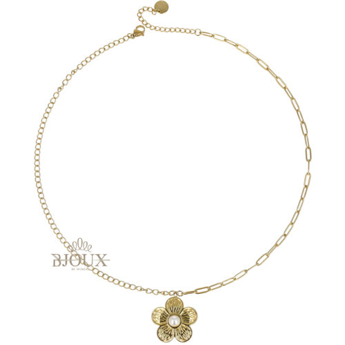 Collana Catena con Fiore Perla