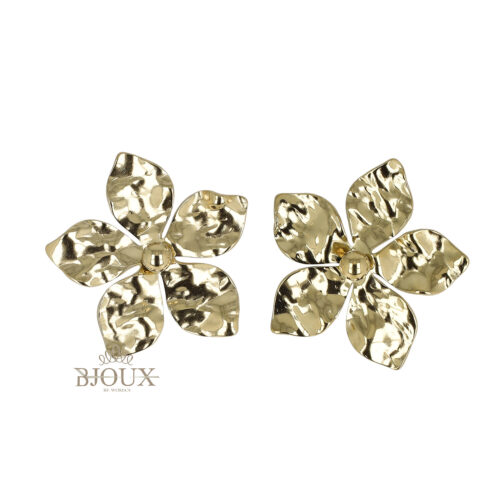 Orecchini Fiore Martellato Acciaio