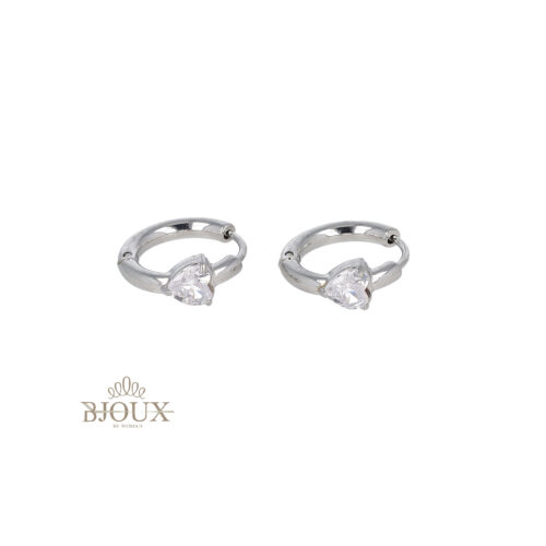 Orecchini Cerchio con Cuore Zircone