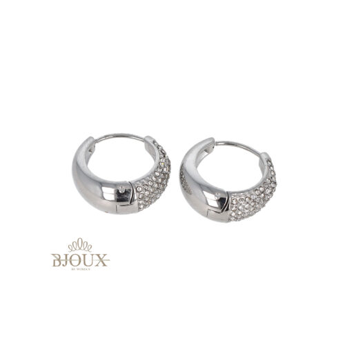 Orecchini Hoop Strass Grande 15 mm