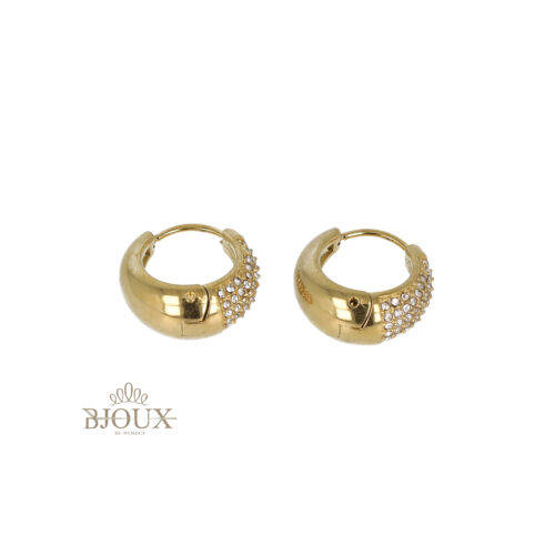 Orecchini Hoop Strass Medio 10 mm