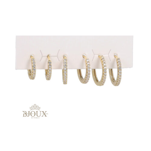 Orecchini Set Mini Hoop Crystal