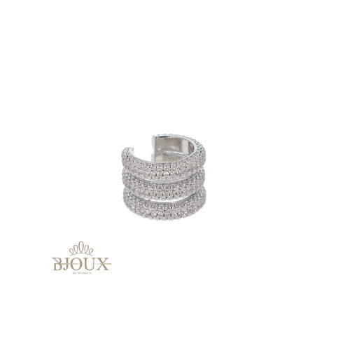 Orecchino Earcuff Tripla Fascia Crystal