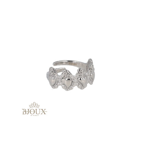 Anello Cuori Sacri in Acciaio