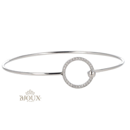 Bracciale Rigido in Acciaio con Cerchio Zirconi