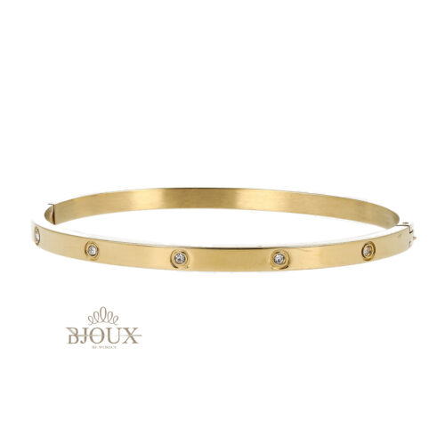 Bracciale Rigido con Zirconi in Acciaio