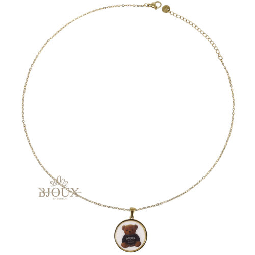 Collana in Acciaio con Ciondolo – Orsetto con Maglia