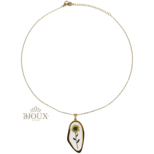 Collana in Acciaio con Ciondolo – Girasole