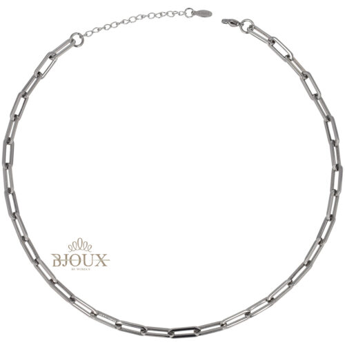 Collana Catena Maglia Rettangolare in Acciaio