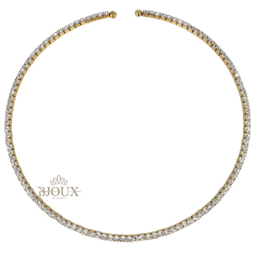 Collana Tennis Rigida con Zirconi in Acciaio