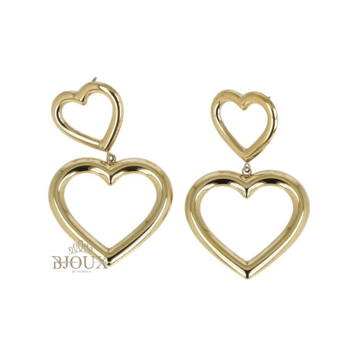 Orecchini Cuori Doppi in Acciaio