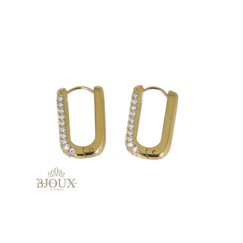 Orecchini Rettangolo Pavé in Acciaio