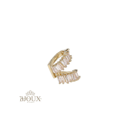 Ear Cuff Doppio con Zirconi in Acciaio