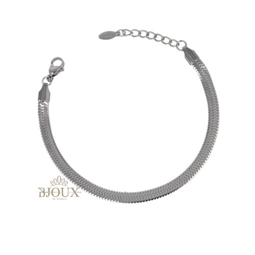 Bracciale in acciaio modello snake da 5MM color rodio