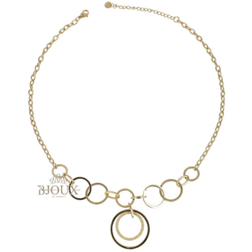 Collana in acciaio con cerchi doppi
