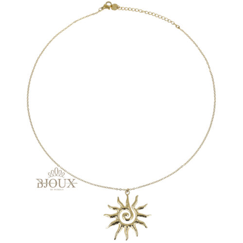 Collana in acciaio con ciondolo sole